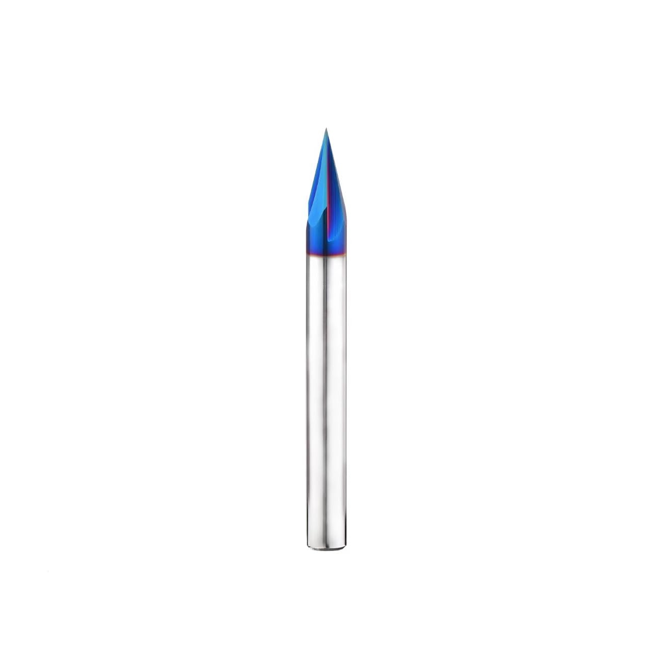 Woodworking Carving Bit 30 Deg Solid Carbide NACO Coated CNC Router 1/4 Shank