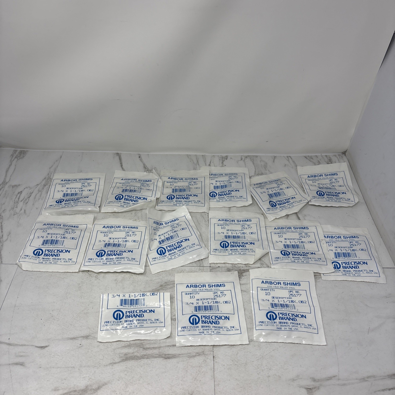 15 Packs Of 10  Precision Arbor Shims 3/4 x 1-1/8 x .062 25177