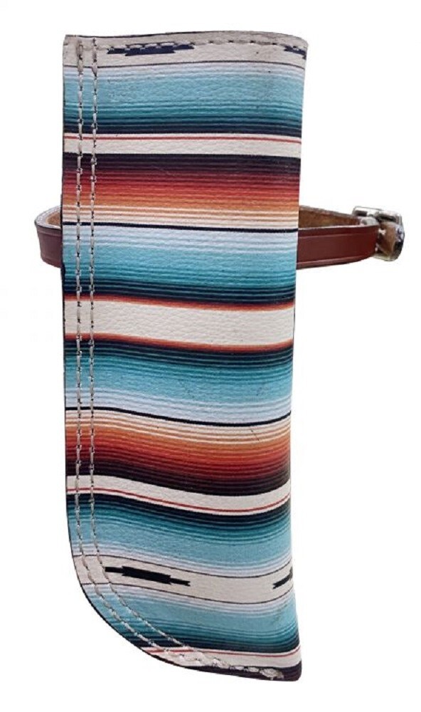 9" tall x 3" wide Teal white orange SERAPE PRINT FLAG CARRIER HOLDER Horse show