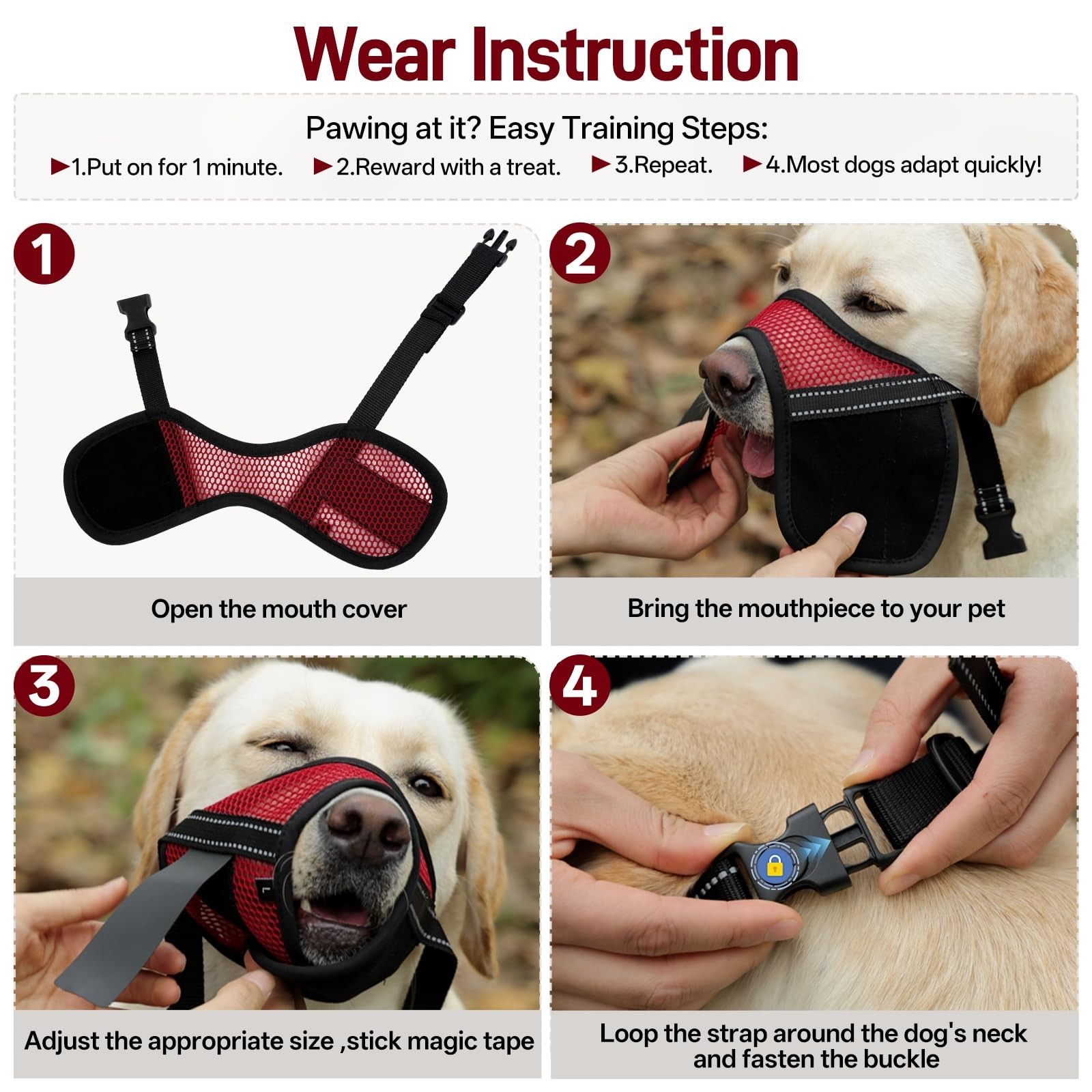 2-Pack Soft Air Mesh Dog Muzzles - Anti-Biting, Barking, Chewing, Adjustable for