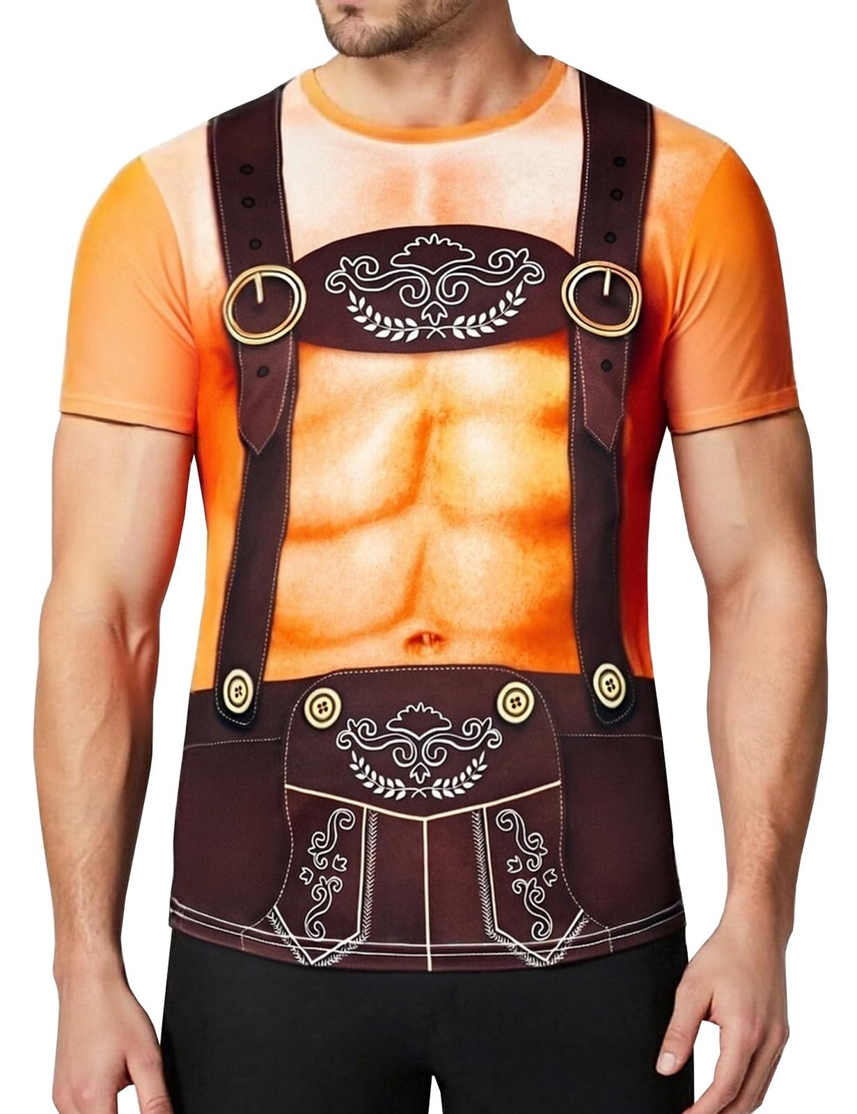 Men's Oktoberfest Lederhosen German Bavarian Beer October Festival T-Shirts O...