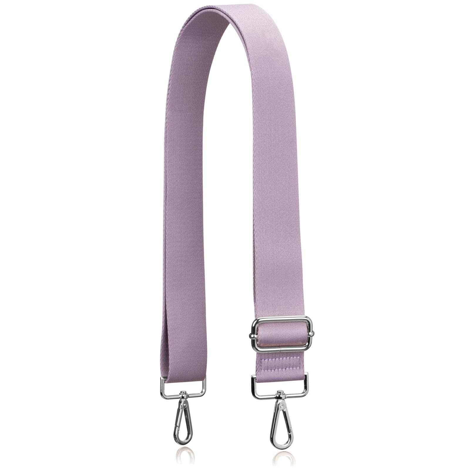 Allzedream Thick Purse Strap Wide Medium, Taro Purple-silvery Hardware
