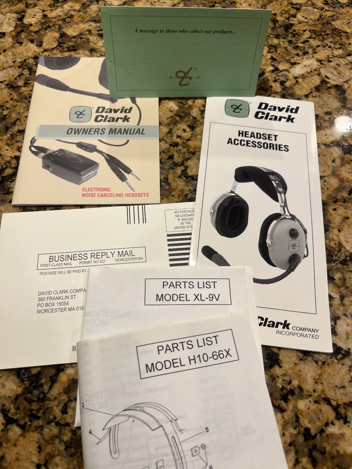 David Clark Aviation Headset Model H10-66XL NEW- OPEN BOX