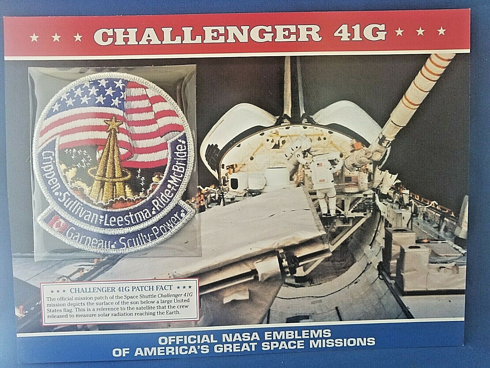 Willabee and Ward Official NASA  Challenger 41G  Emblem Patch - NOS