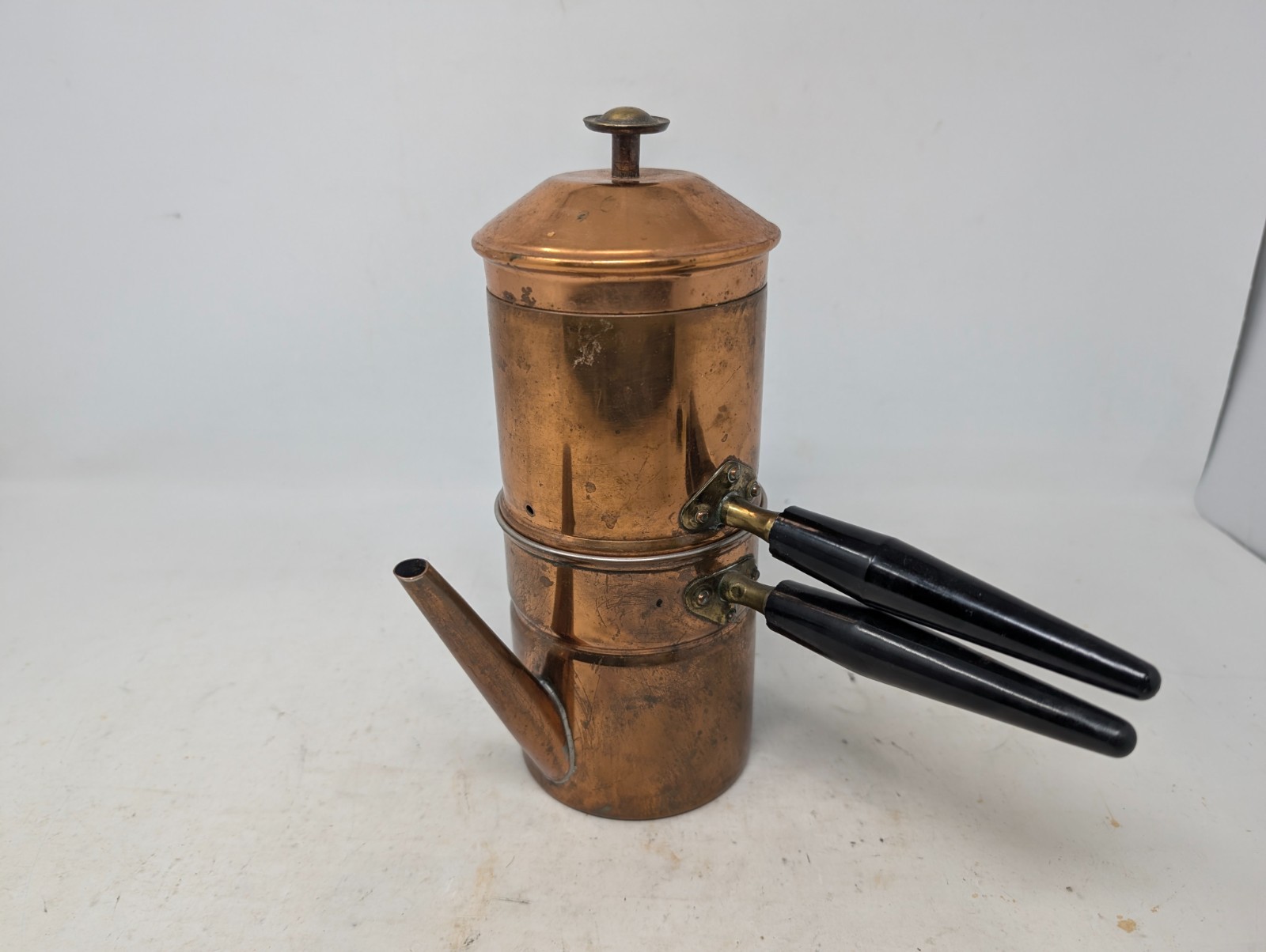 Vintage Douro B&M Copper Stovetop Espresso Coffee Percolator Pot Taiwan (197)