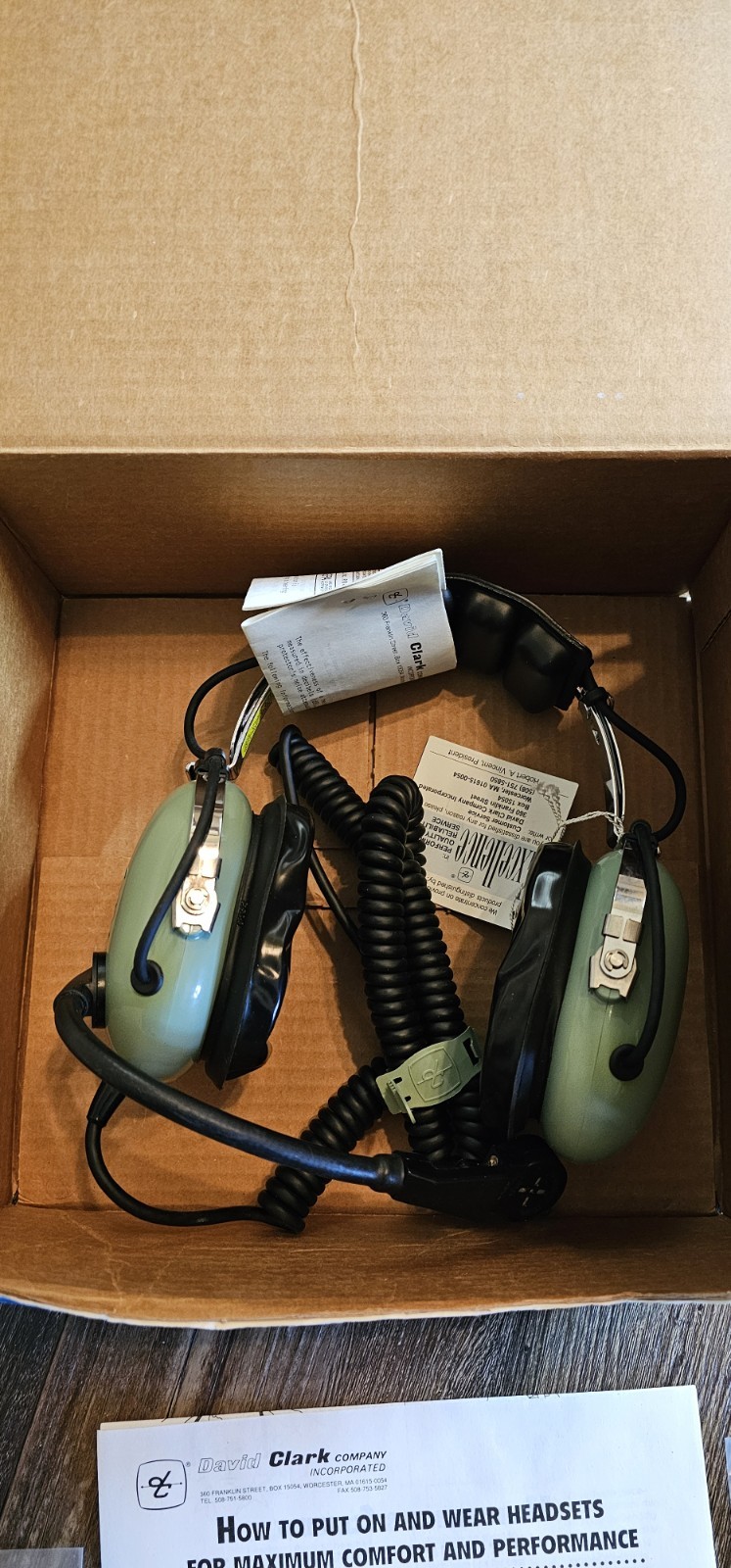 David Clark 40301G Aviation Headset Burlington Northern Railroad New Never Used