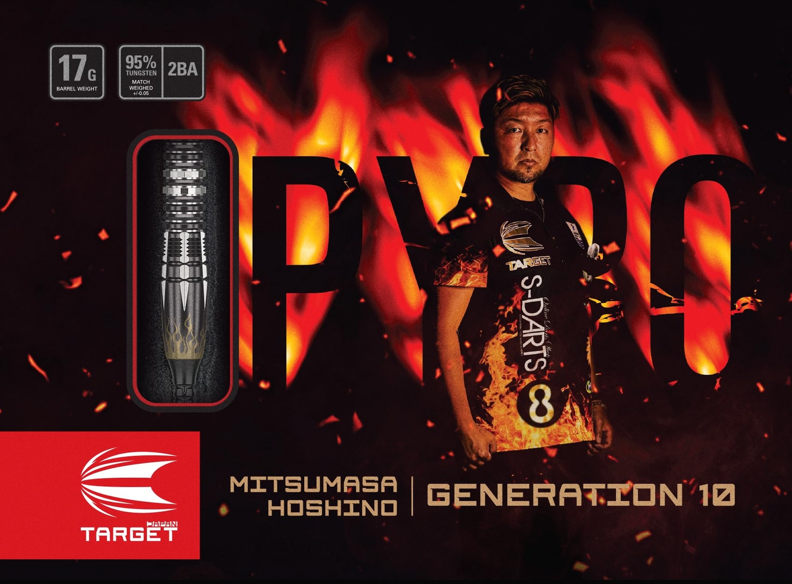 PYRO GEN-10 95% 17G 2BA SOFT TIP DARTS