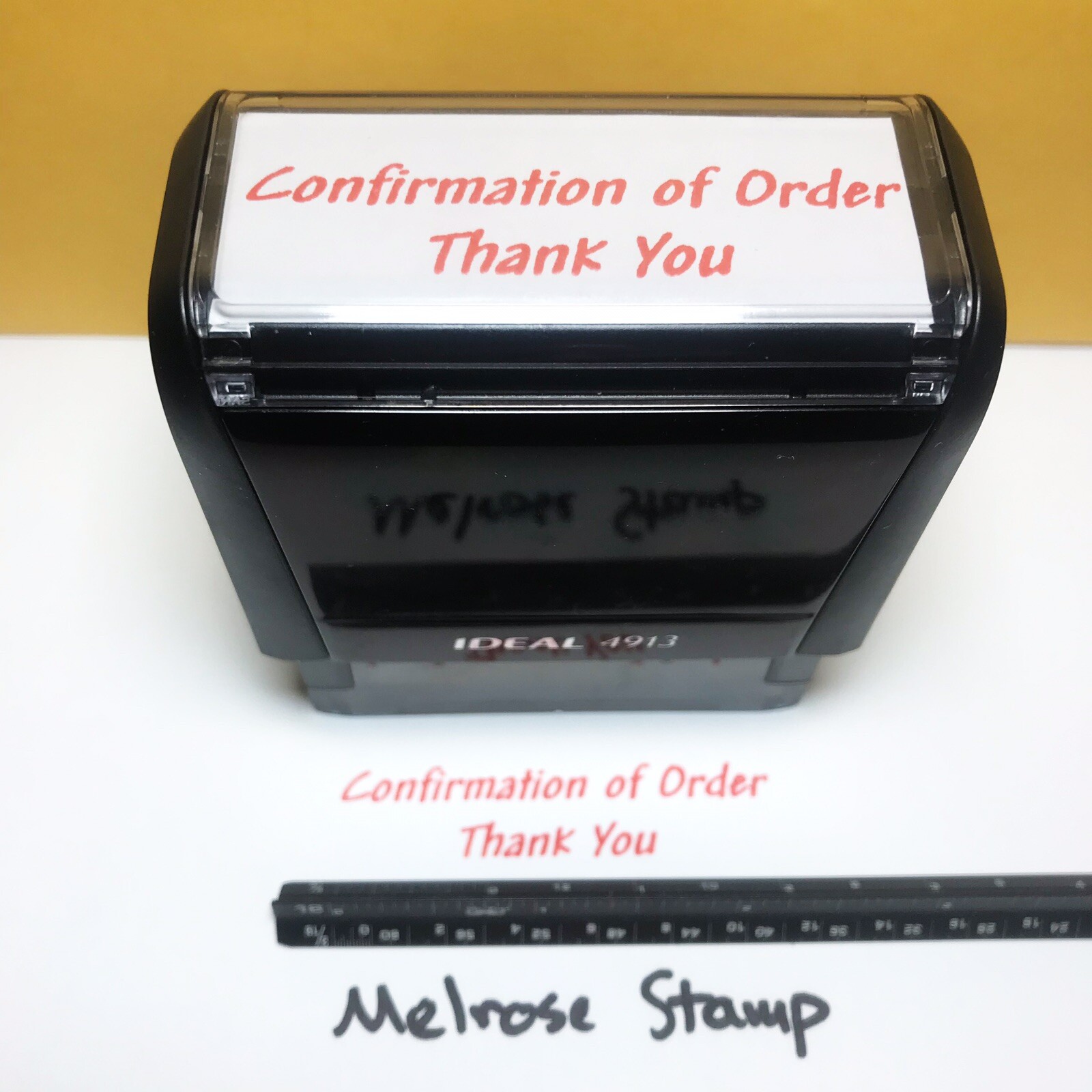 Confirmation Of Order Thank You Rubber Stamp Red Ink Self Inking Ideal 4913