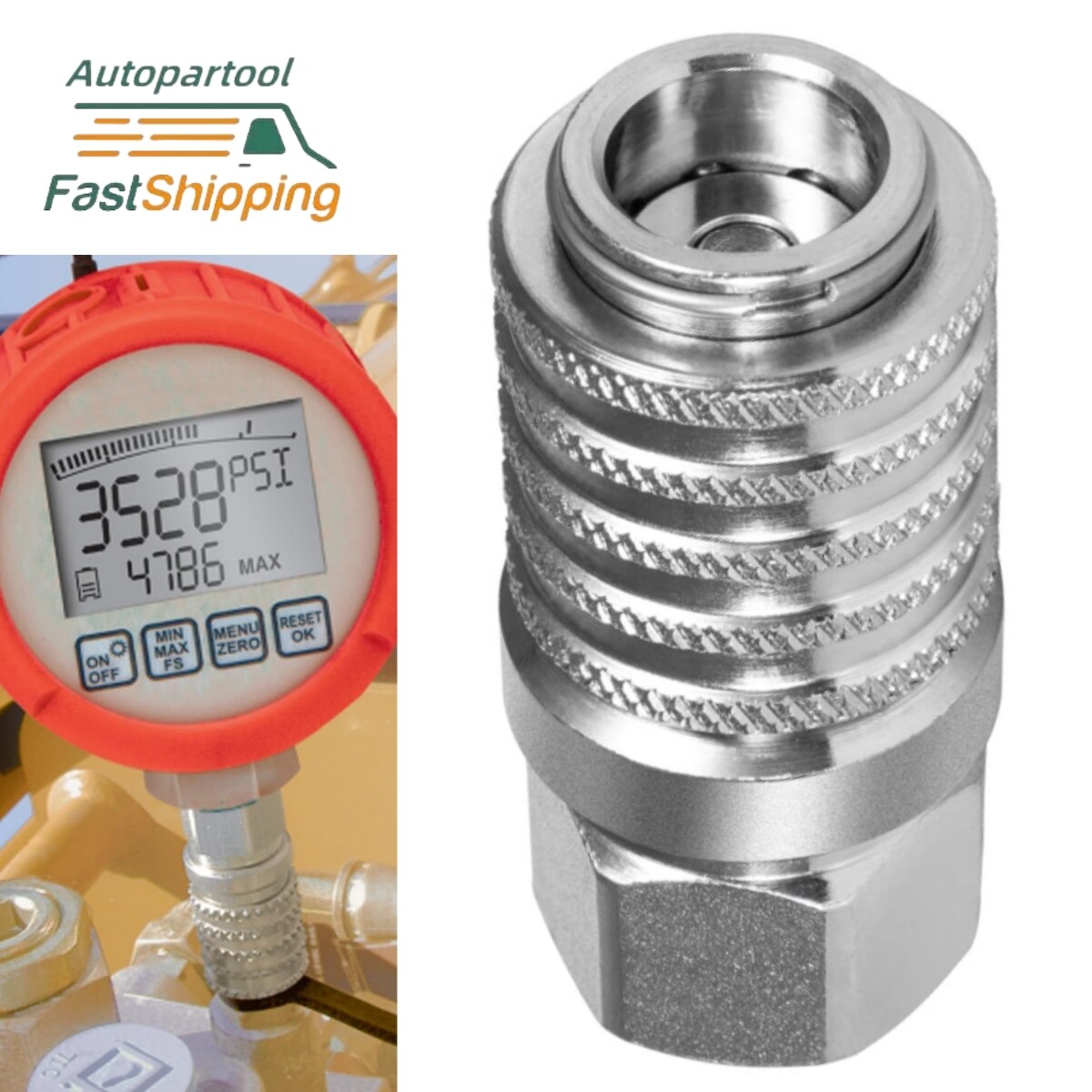 1/4"-18 NPTF Thread, PD242 Series Test Port & Diagnostic Equipment Quick Coupler