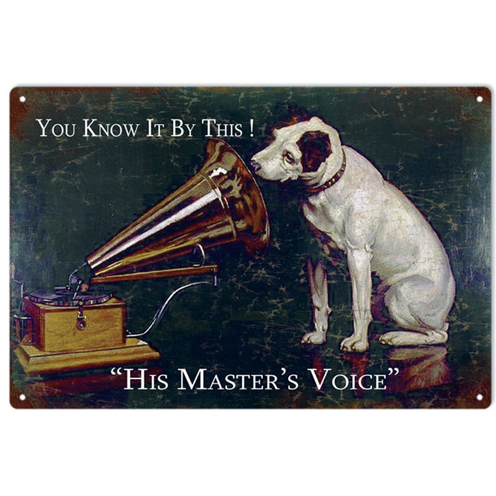 RCA His Masters Voice Dog Reproduction Metal Sign RG392
