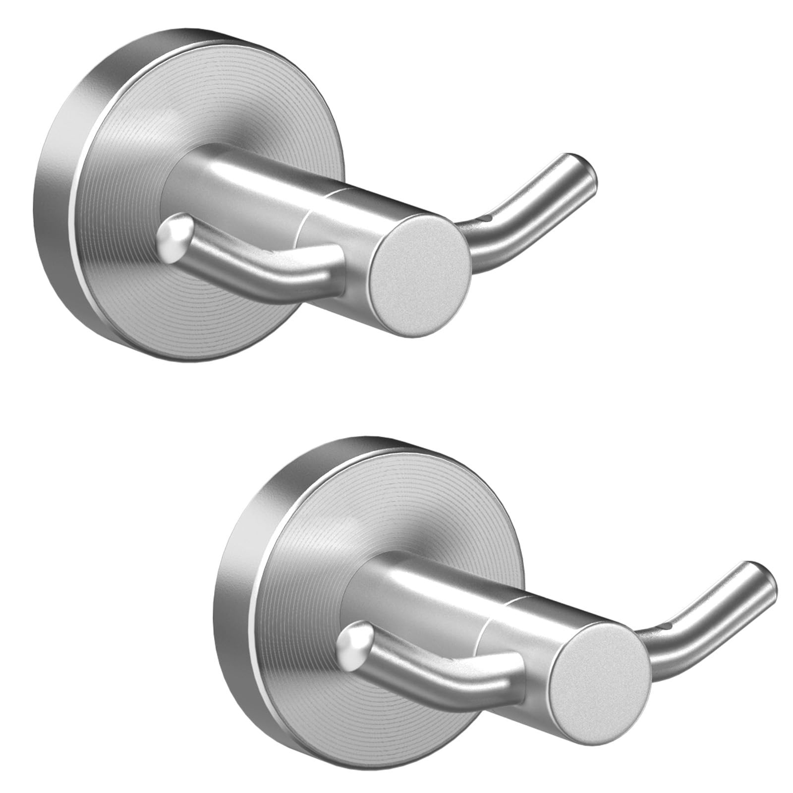 2 Pack Towel Hooks for Bathroom, Screw in Stainless Steel Wall Hooks for Hang