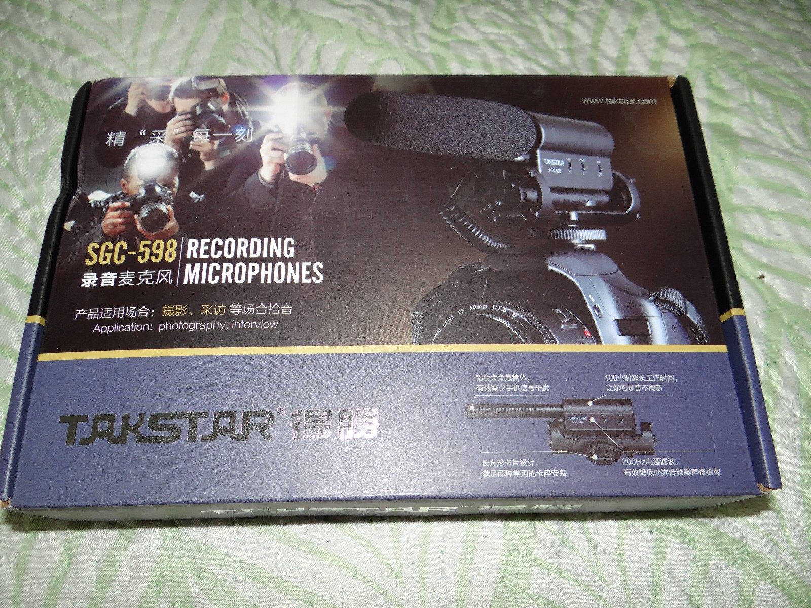 Takstar SGC-598 Shotgun Video Microphone Camera Interview Recording Mic