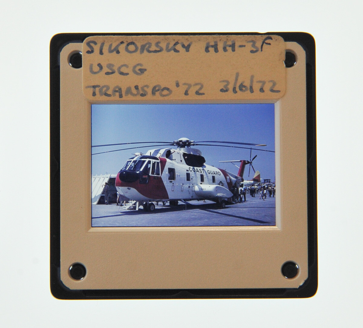 35MM SLIDE AIRCRAFT 1972 SIKORSKY HH-3F PELICAN COAST GUARD USCG TRANSPO'72 A85