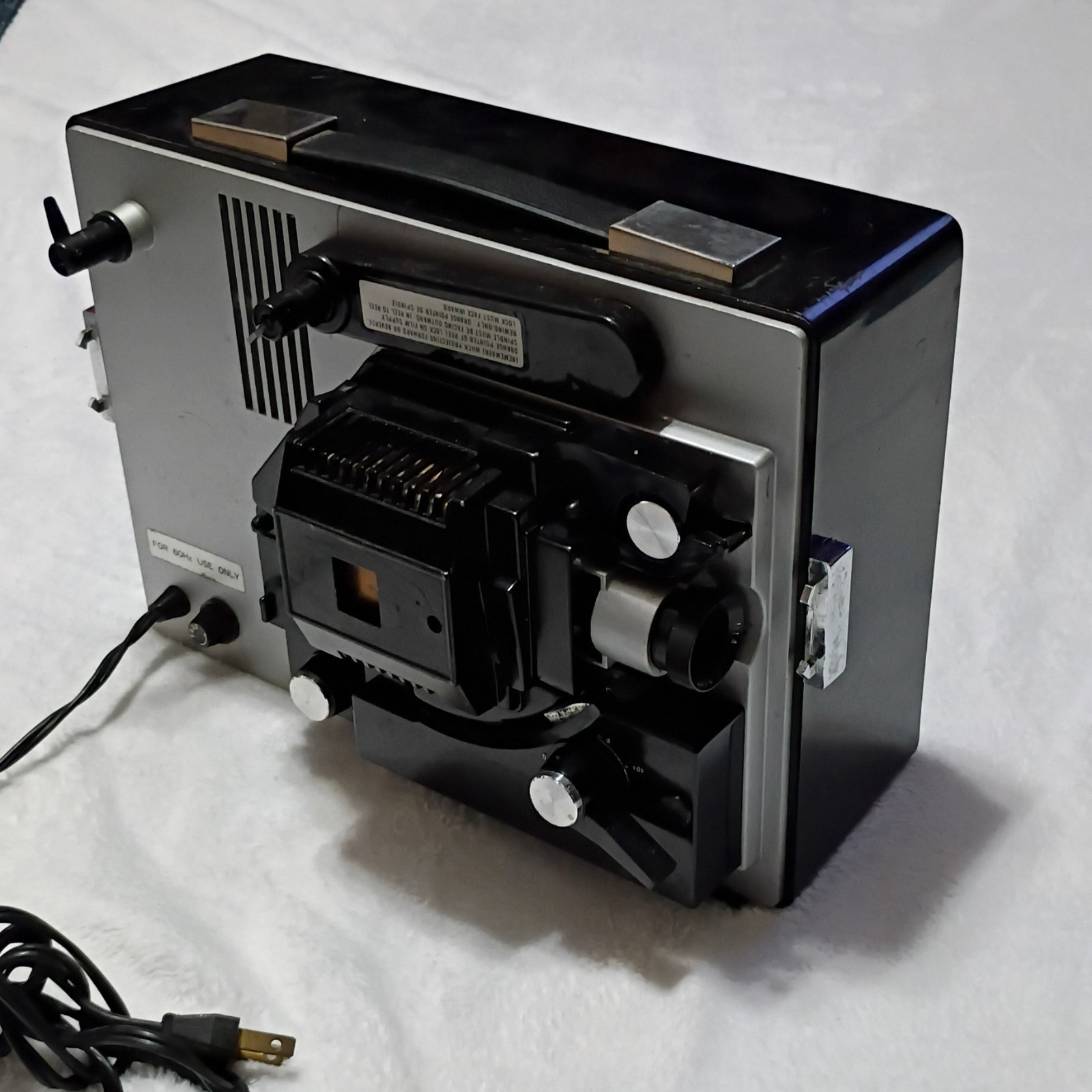 Vintage Filmstrip Projector Black Silver Table Top Projection
