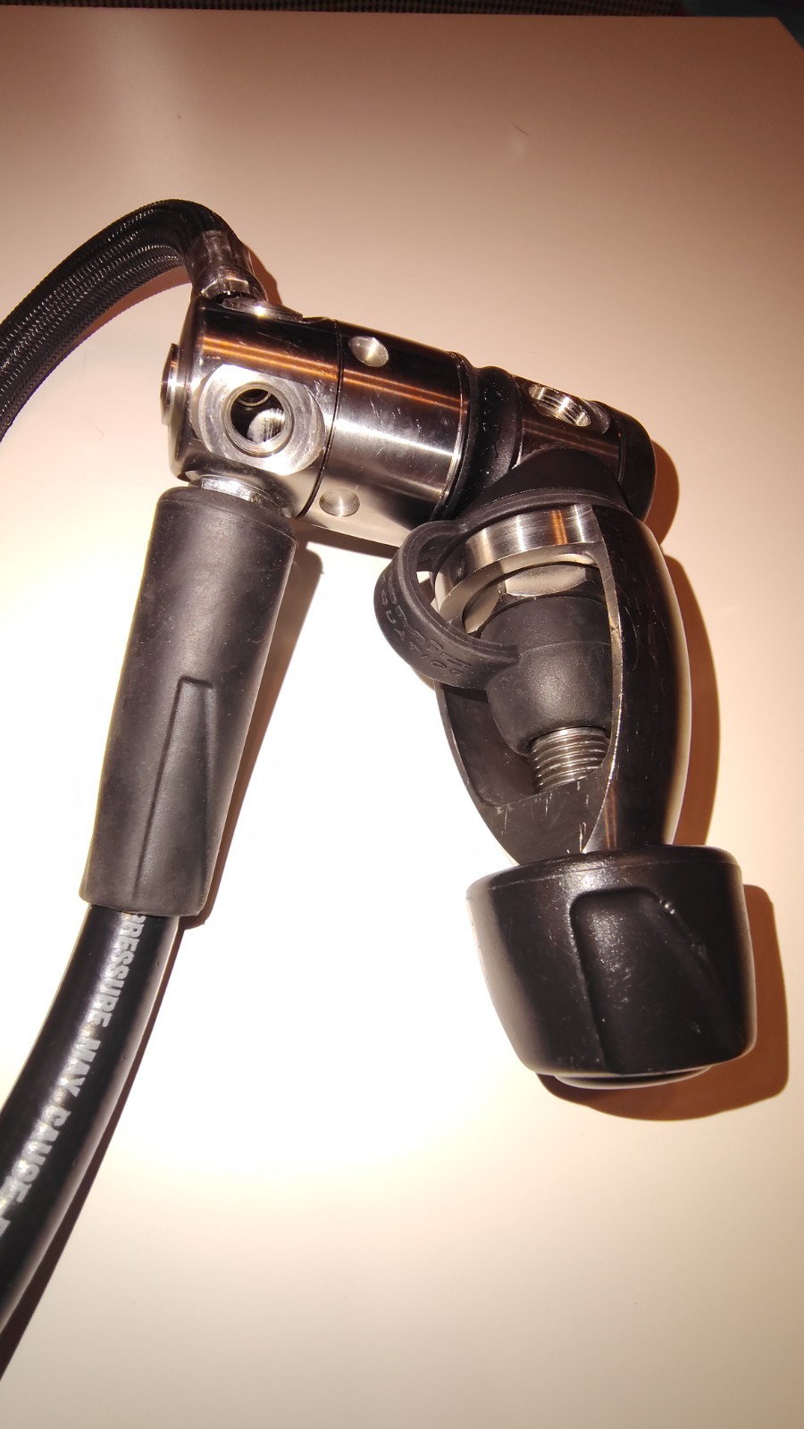 Atomic Aquatics T2x titanium Scuba regulator, first and second stage.