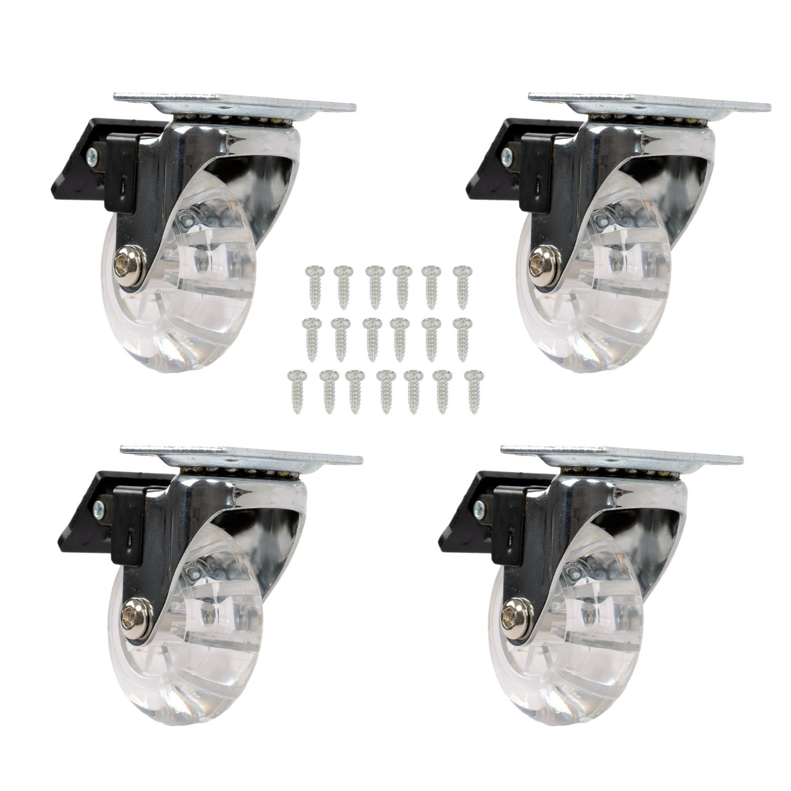 2 Inch Office Chair Caster 360° Swivel Wheels With Brake Pack Of 4 Replacement