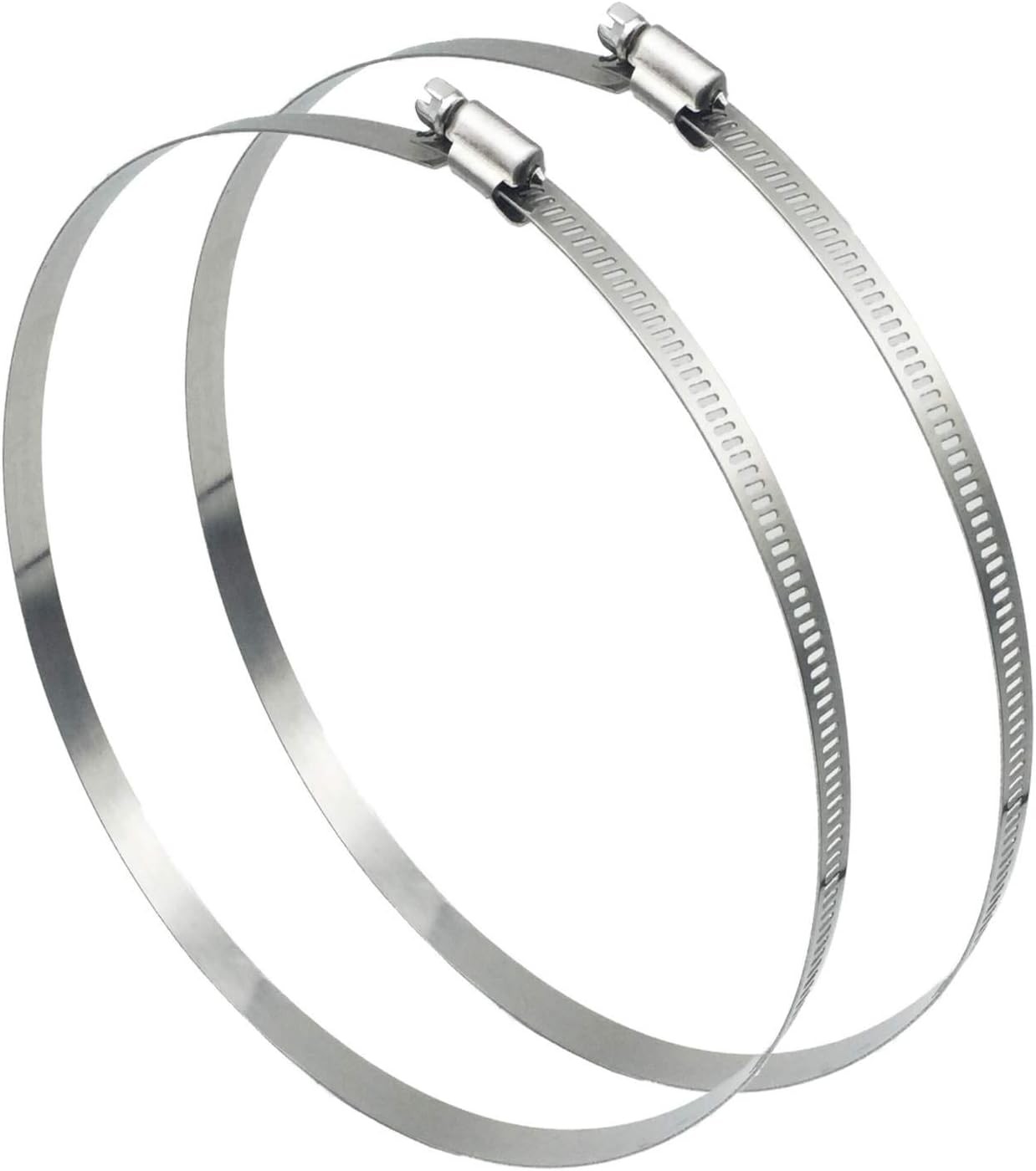 2Pcs 12"(Diameter) Adjustable 304 Stainless Steel Duct 12" -2Pcs, Silver