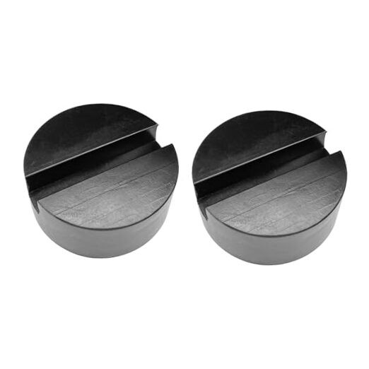2-Pack Jack Pad Floor Jack Extension Adapter, Universal Anti-Slip Slotted Black