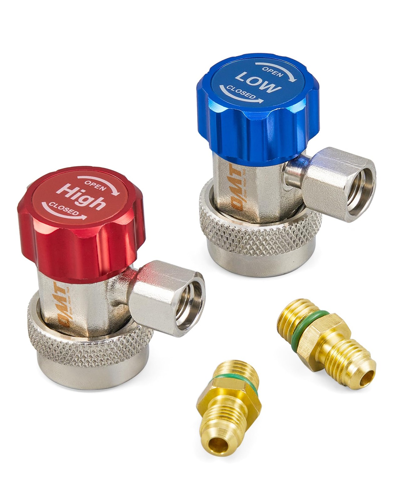 R134a Quick Coupler Adapter 2 Pack AC Hose Fittings HP LP Connectors For Car 1/4