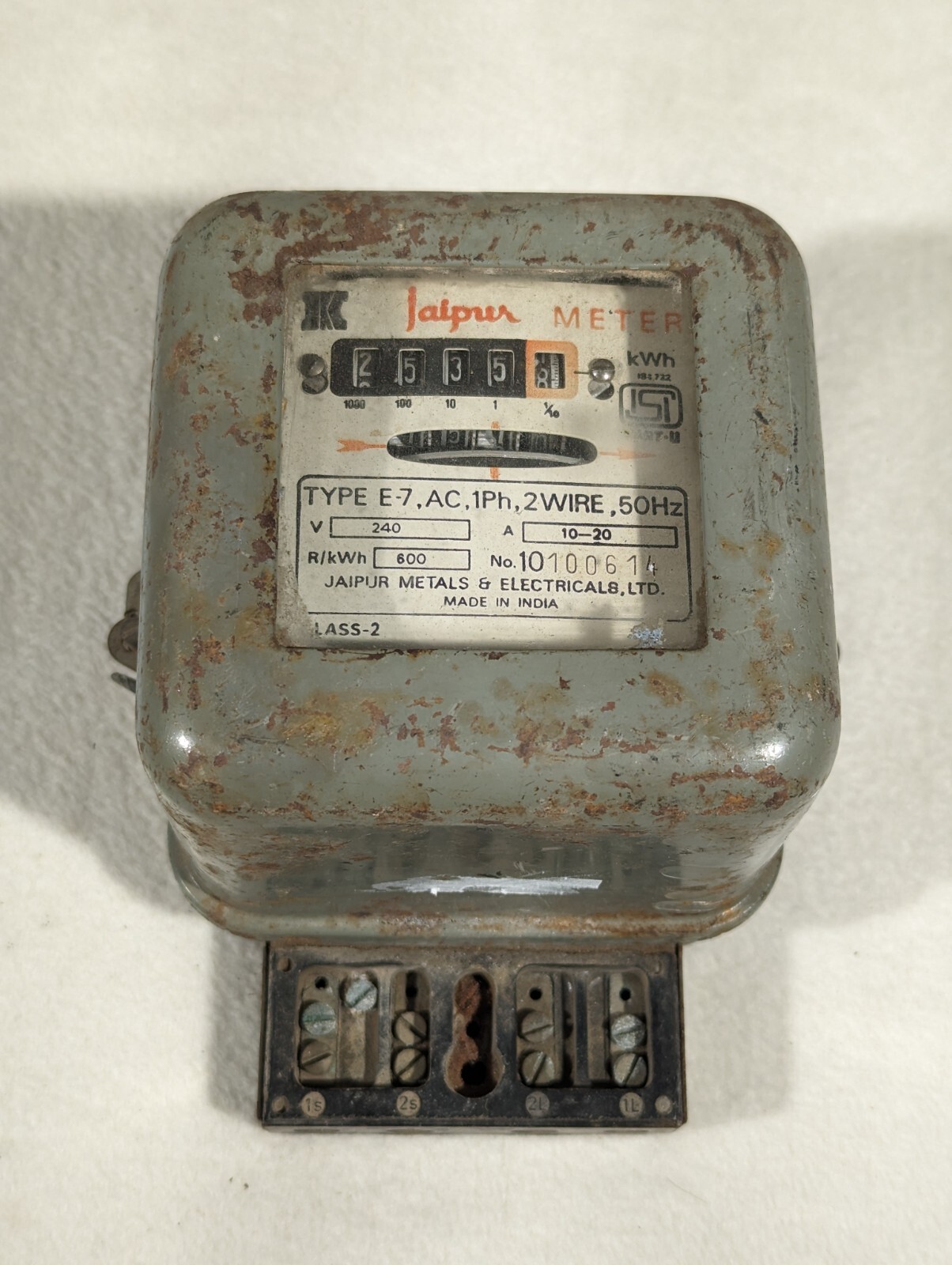 Vtg Jaipur Metals kWh Residential Electric Power Usage Meter ~ Made in India