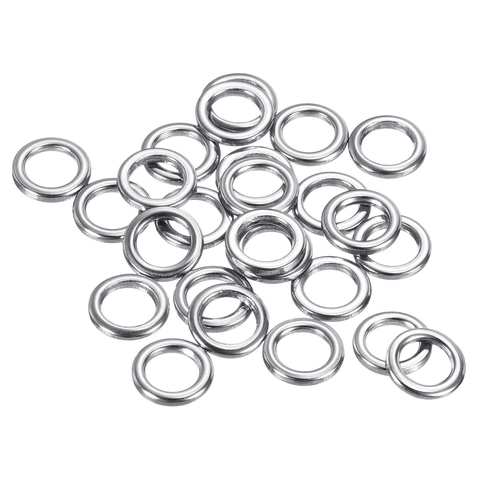 1.2x5x7.6mm Fishing Rings, 25 Pack 304 Stainless Steel Solid Ring