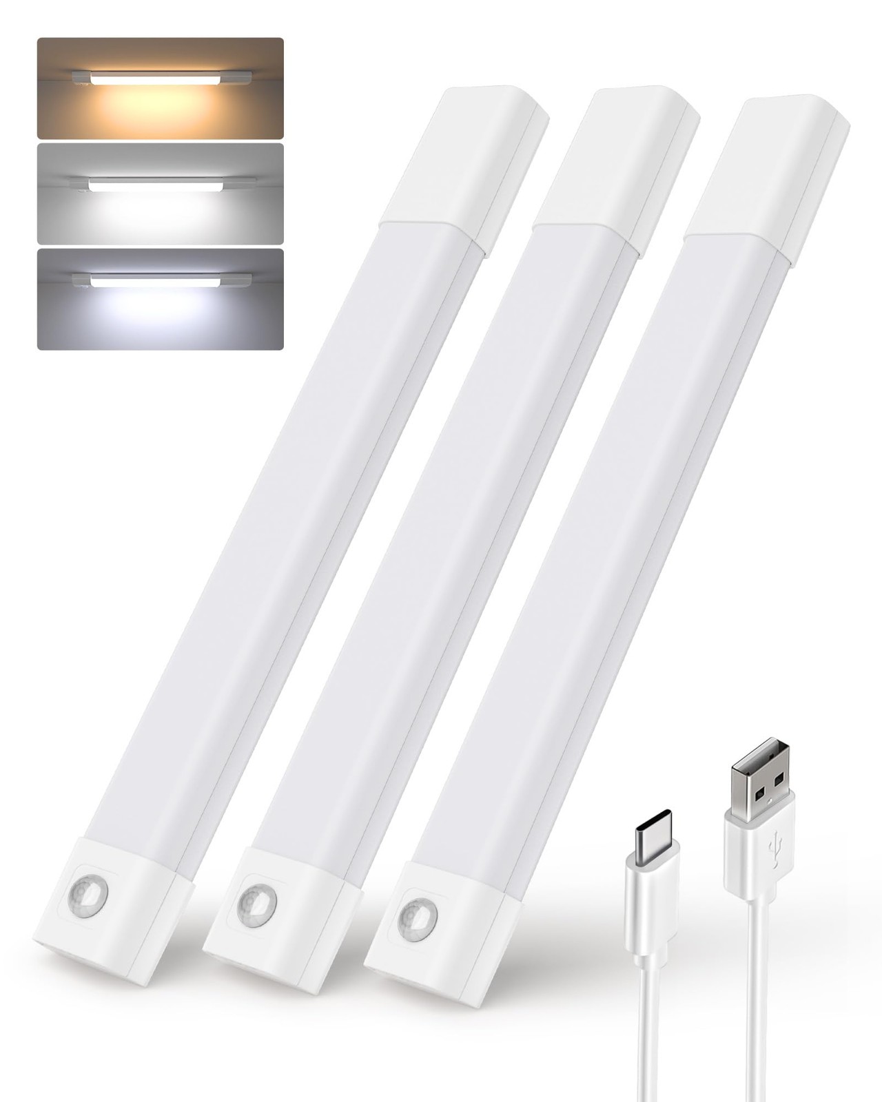 Under Cabinet Lighting, Wireless Closet Lights, 50 LED Rechargeable Motion Se...