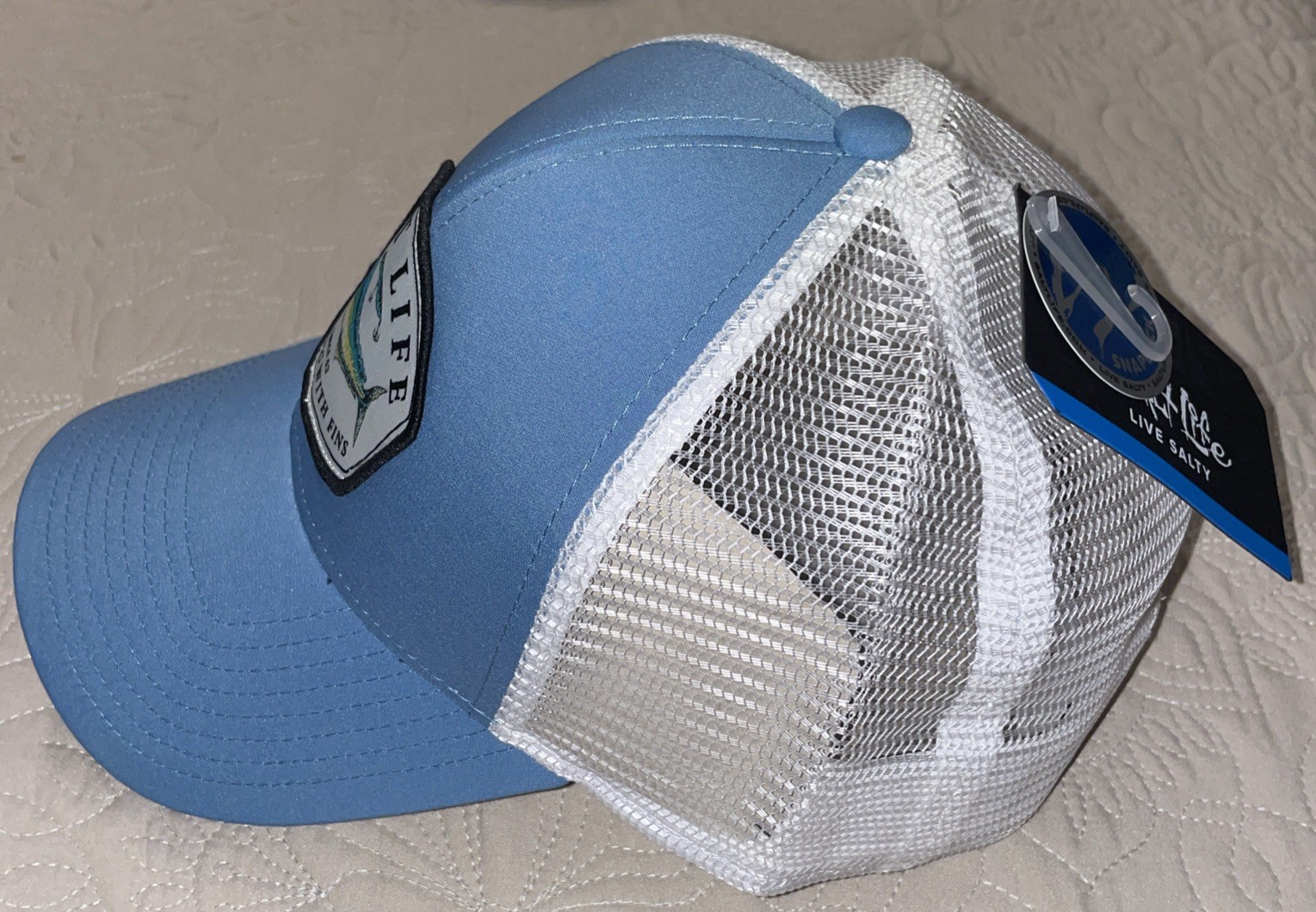 NWT Blue Salt Life Fishing SnapBack Baseball Cap Hat One Size