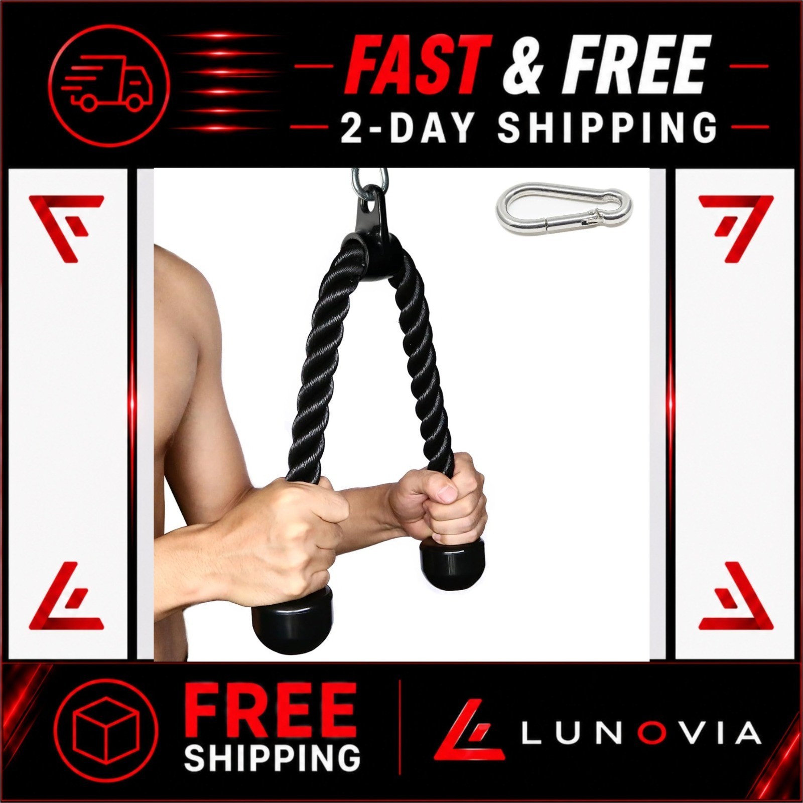 SYL Fitness Tricep Rope 27" & 36" Heavy Duty Cable Attachment