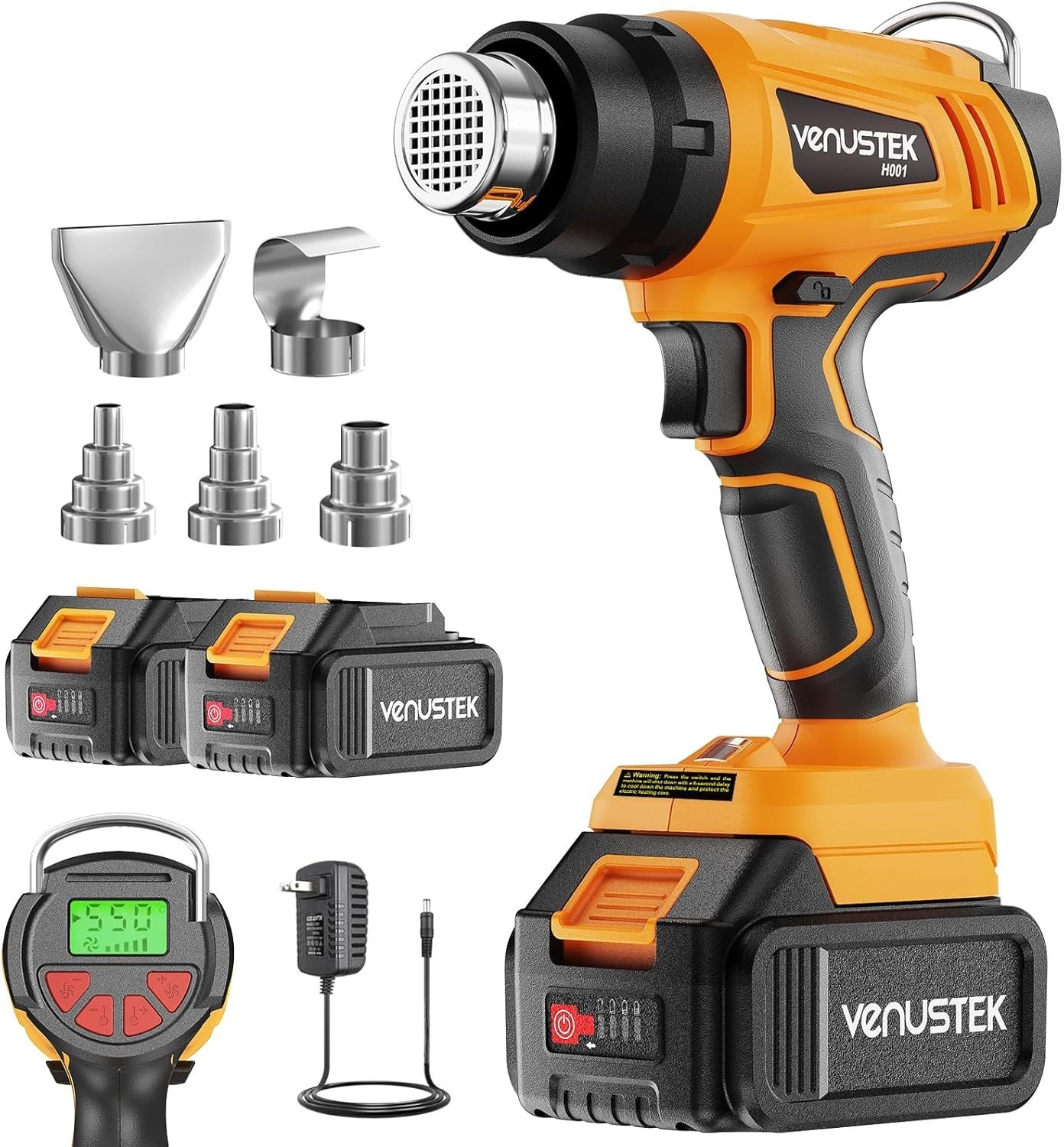 20V Cordless Heat Gun with 2 x 4.0Ah Batteries Fast-Heating Hot Air Gun