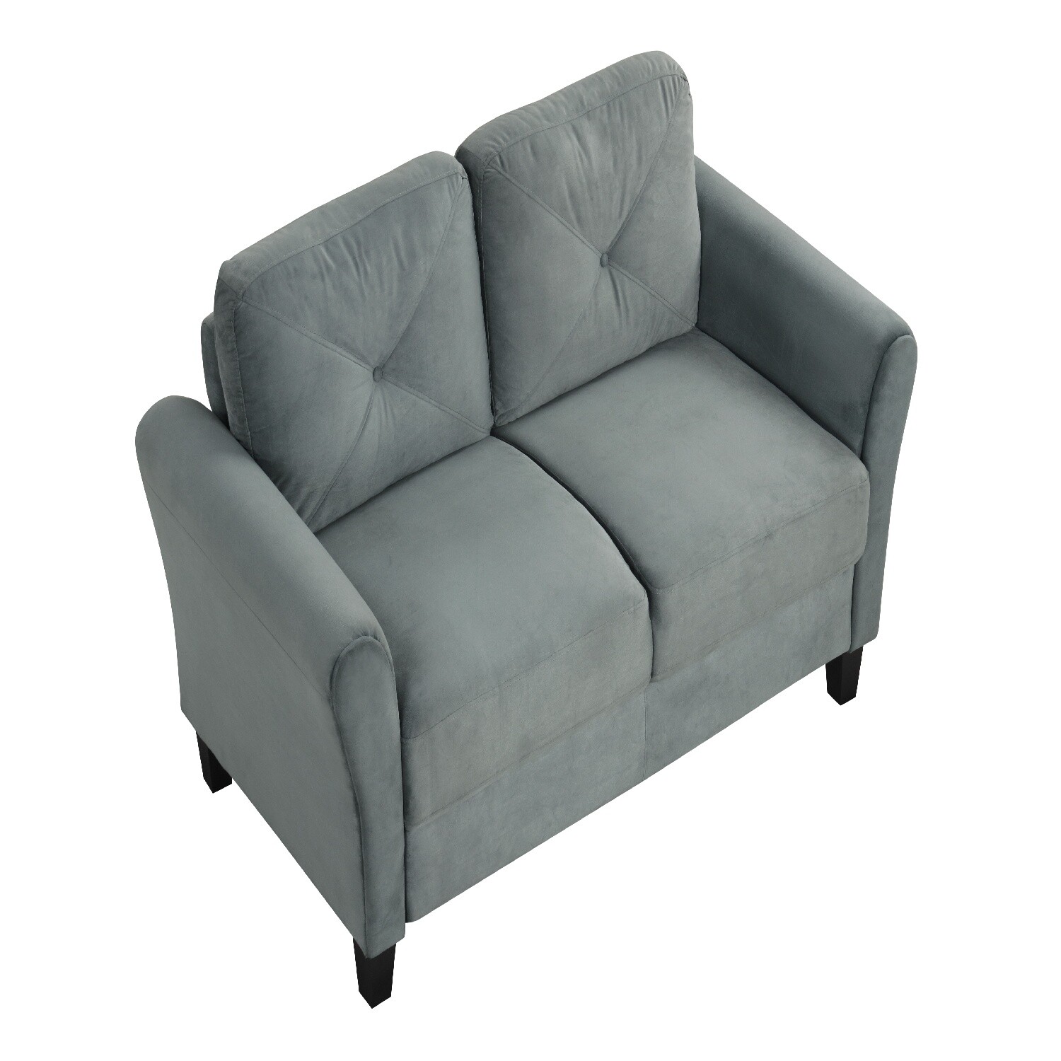 Loveseat Sofa Couch 2-Seater Upholstered Sofa Couch Living Room Sofa Gray/Black