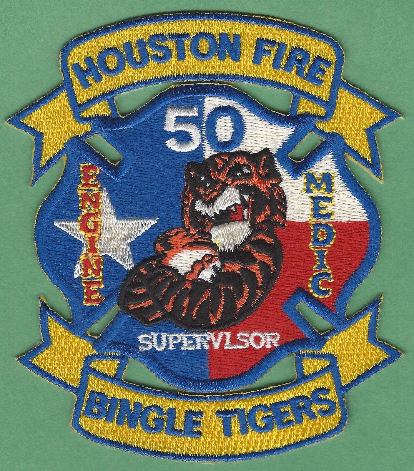 HOUSTON TEXAS FIRE STATION 50 COMPANY PATCH BINGLE TIGERS