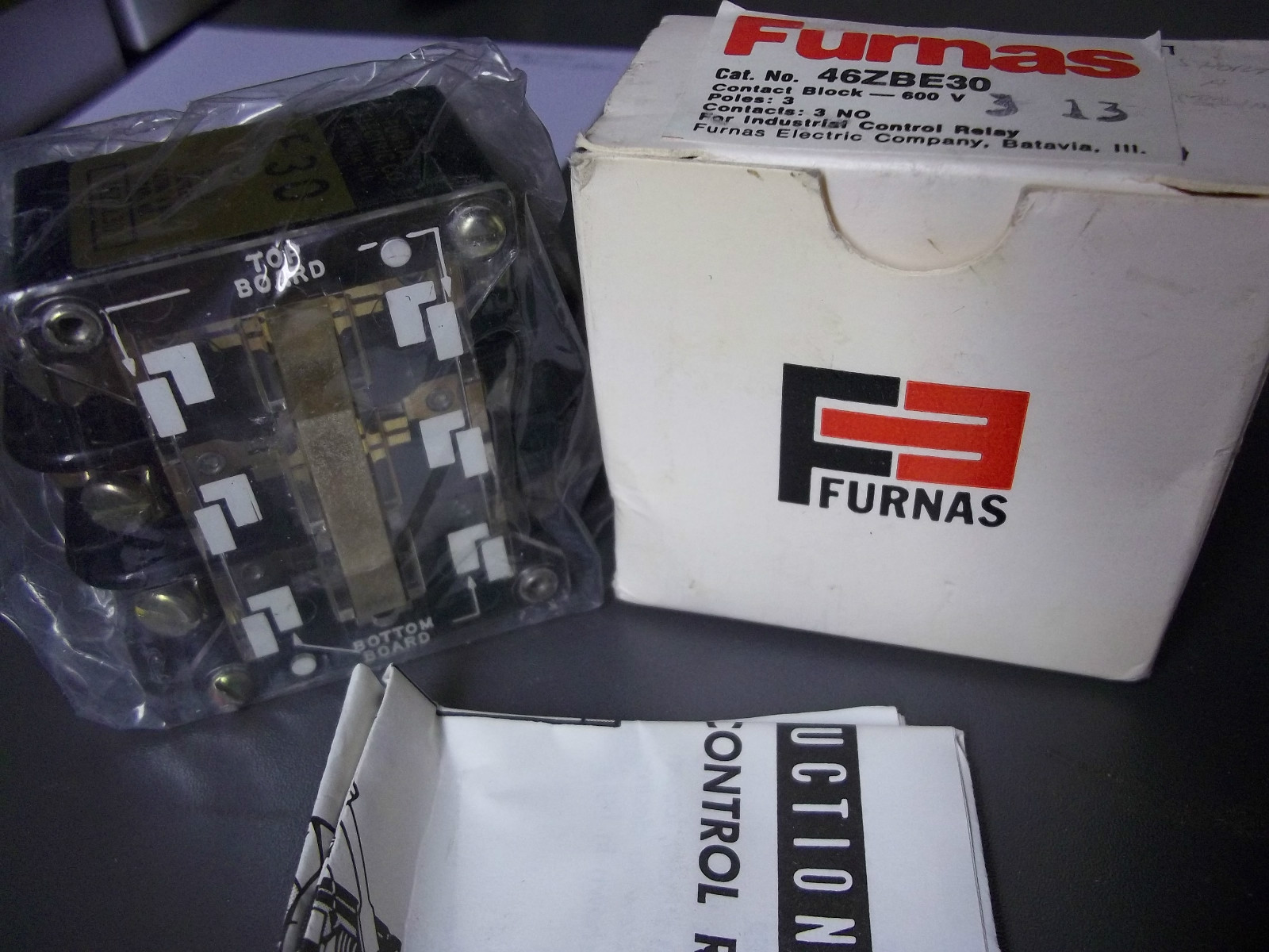 Furnas 462BE30 Control Block 600 V 3 Pole New Old Stock