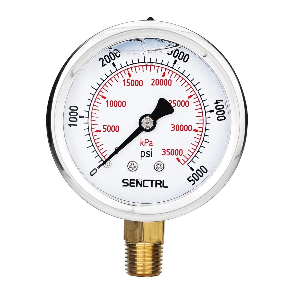 SENCTRL 5000 Psi Glycerin Liquid Filled Pressure Gauge