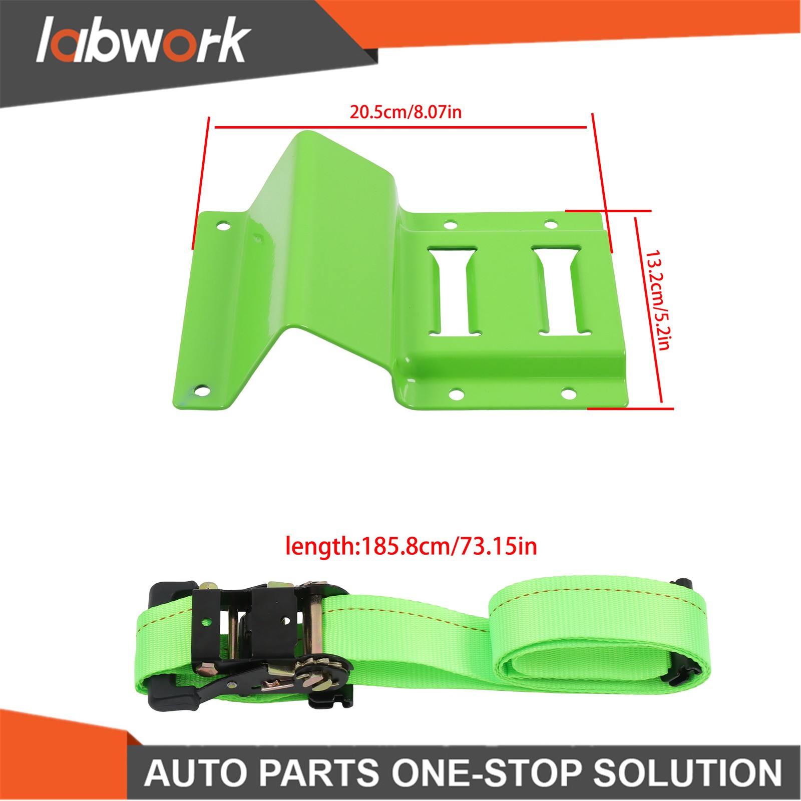 Labwork Heavy Duty Wheel Chock Tie Down Straps Set (4PK) For ATV UTV