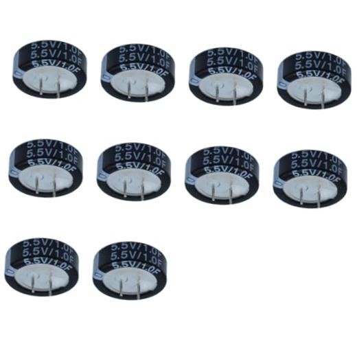 10-Pieces Button-Type C-Pin Capacitors 5.5V 1.0F (20.5×12.5MM) Suitable for