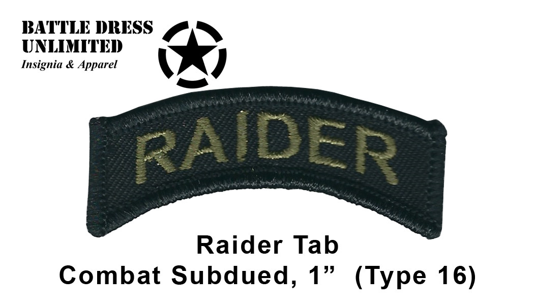 Patch: Marine RAIDER MCCU Tab, Combat/MCCU Subdued (USMC Marines Corps)
