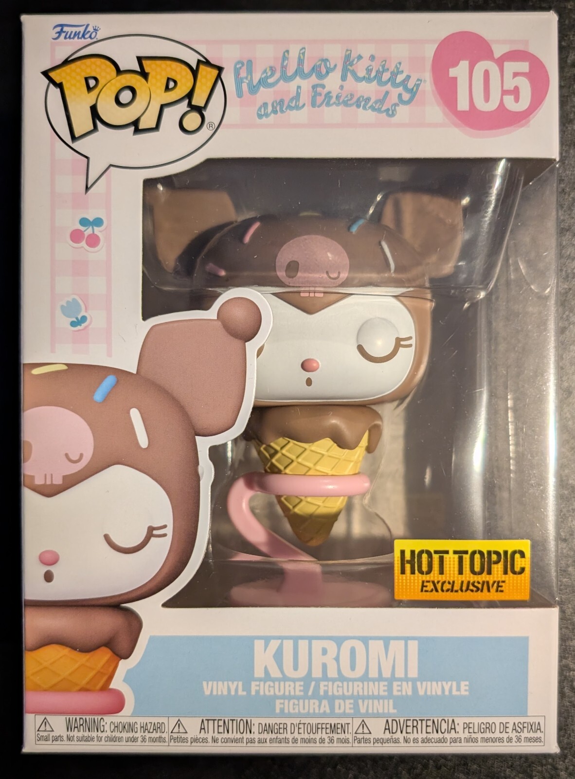 Funko Pop! Kuromi #105 - in Ice Cream Cone - Hot Topic Exclusive - NIB In Hand