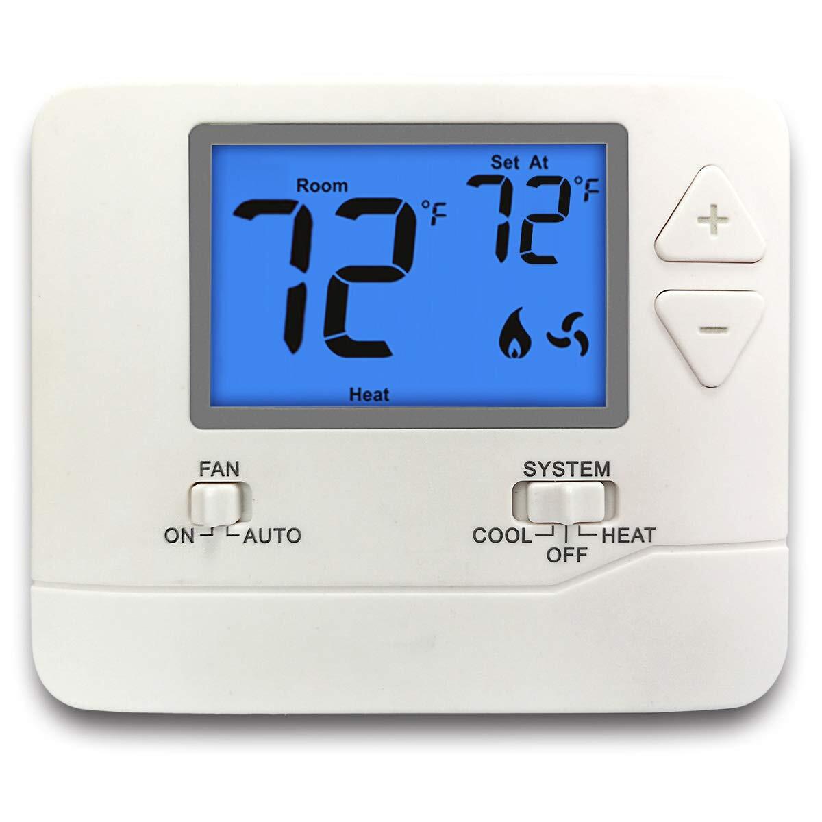 Non-Programmable Digital Thermostat for Home up to 1 Heat/1 Cool with Large L...
