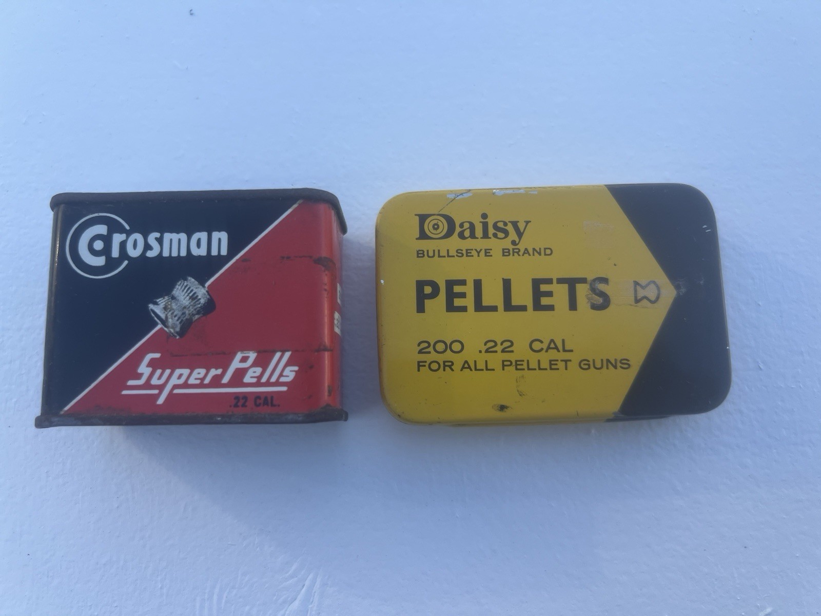 2 Vintage PELLET GUN Tins - DAISY & CROSSMAN ( Daisy still has pellets)