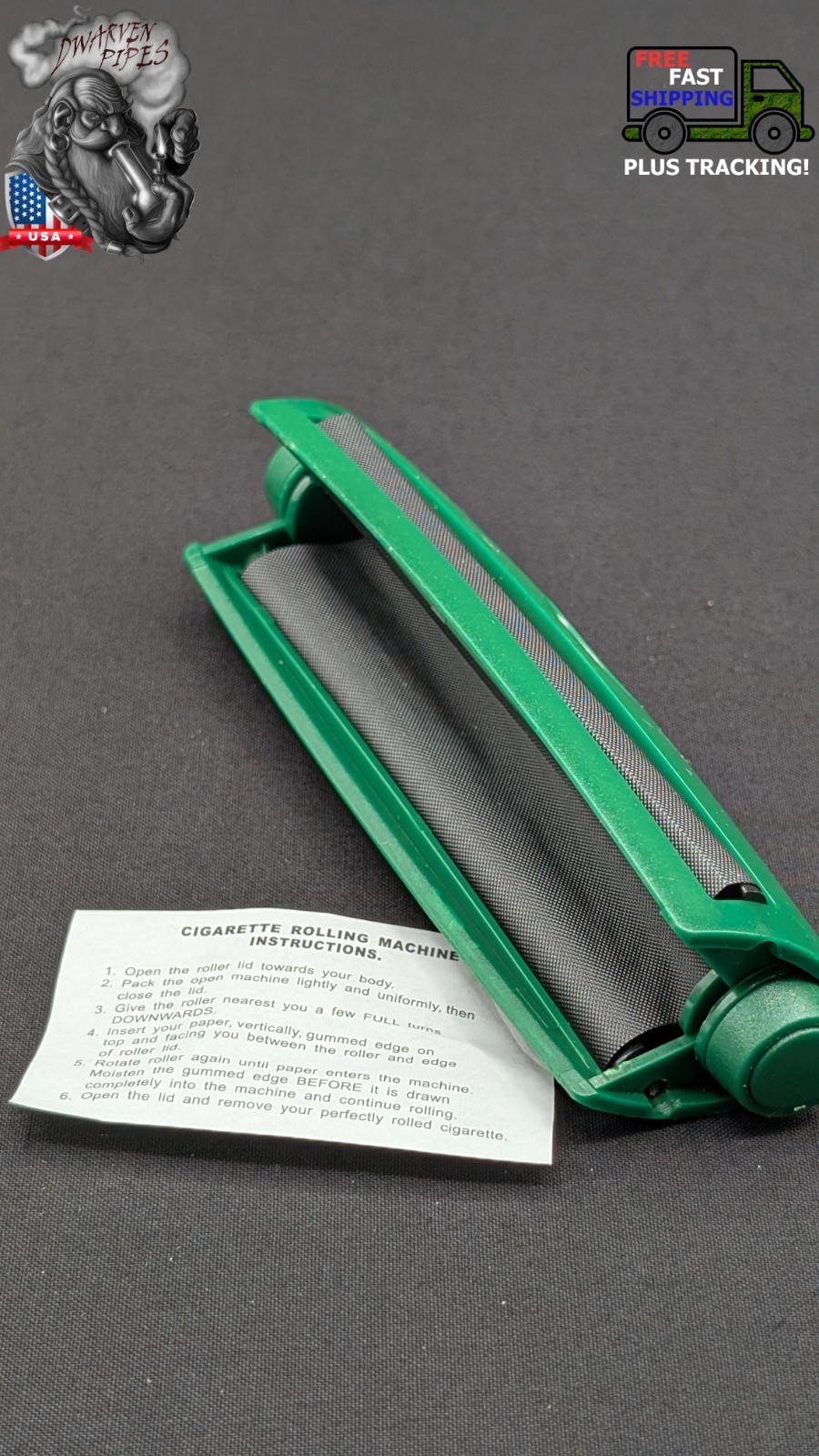 110mm Rolling Machine Roll Your Own Cigarette Paper Hand Roller Green