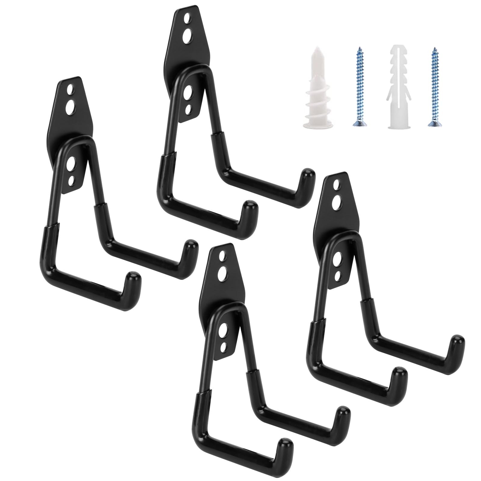 4 Pack Garage Hooks Heavy Duty - Supports 100 lbs, Utility Steel Garage Hange...