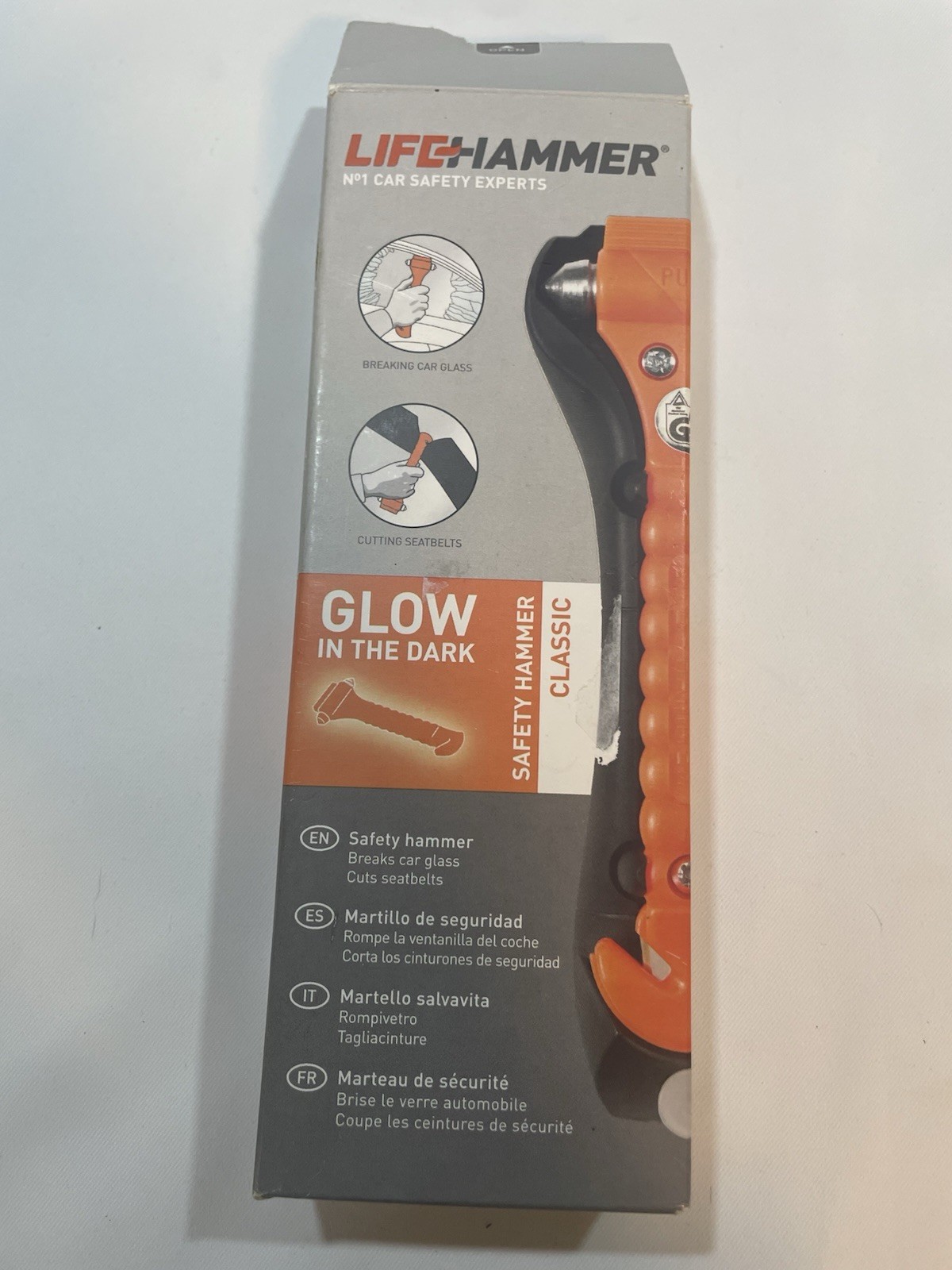 Lifehammer Auto Emergency Escape & Rescue Tool w/Seatbelt Cutter: Orange (W15)