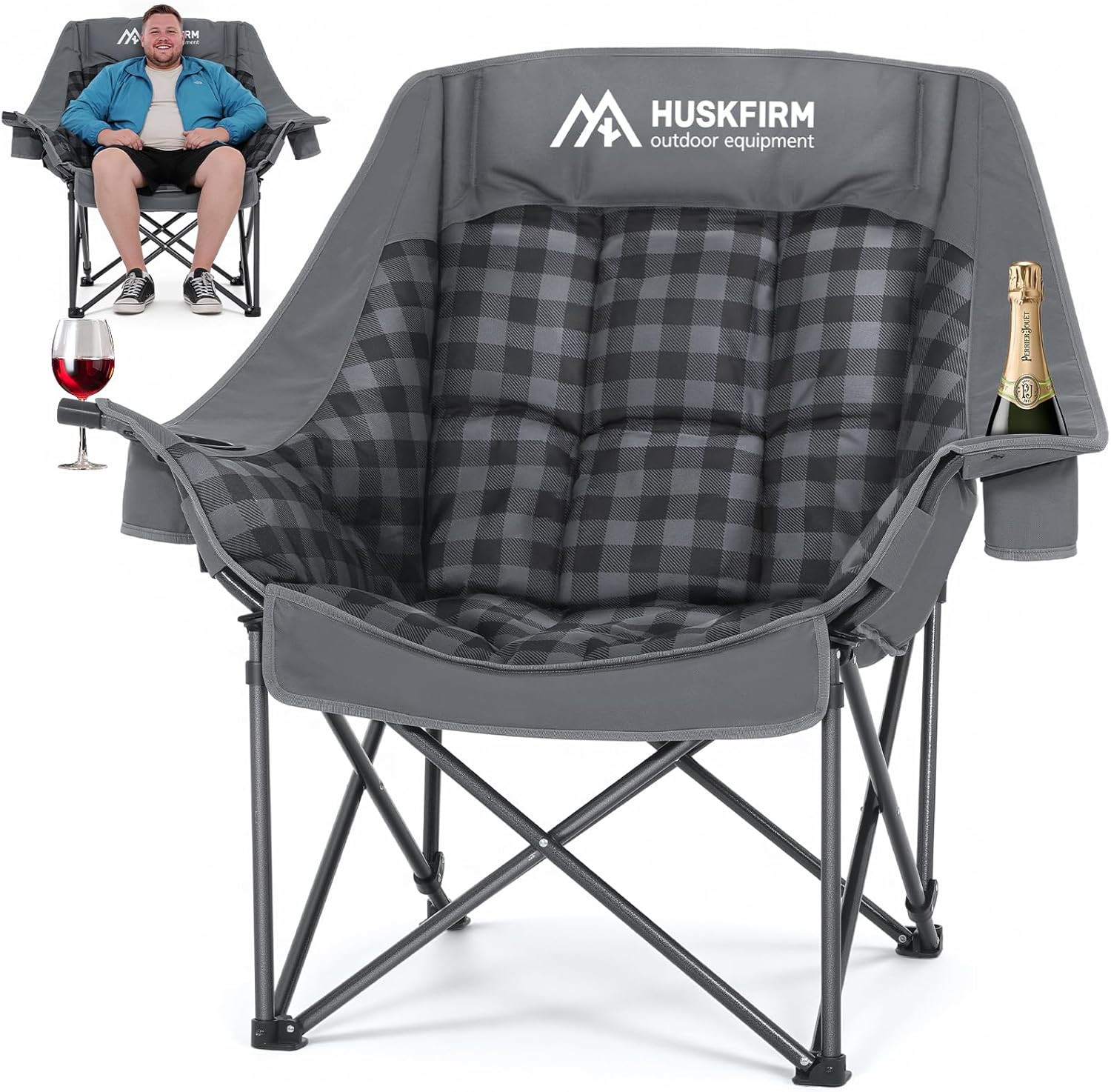 Oversized Camping Chairs for Adults Folding Padded Camping Chair Heavy Duty XL C