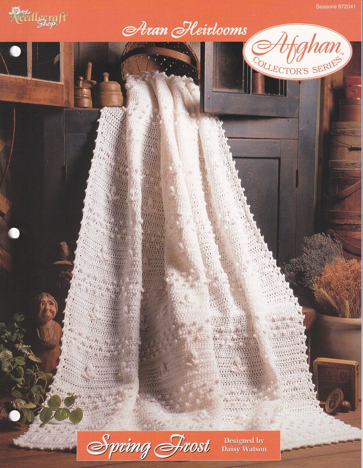 Aran Afghan Crochet Pattern SPRING FROST Needlecraft Shop