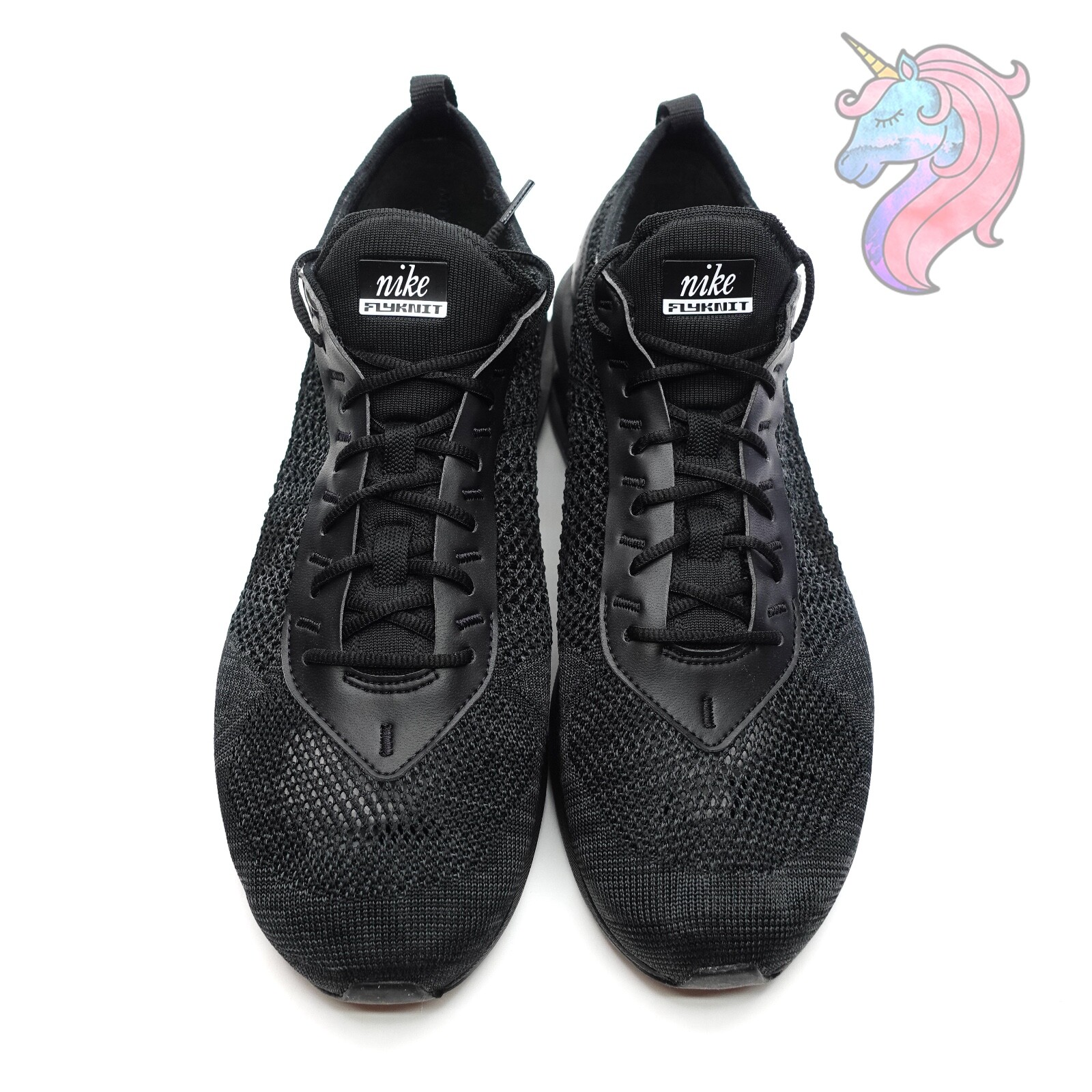 Nike Air Max Flyknit Racer Mens Size 9.5 Triple Black Shoes FD2764-001 New
