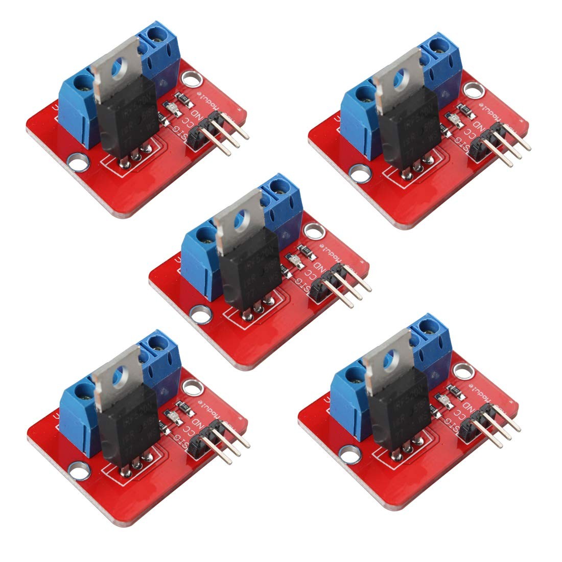 HiLetgo 5pcs IRF520 MOSFET Driver Module MOSFET Button Drive for Arduino MCU ARM