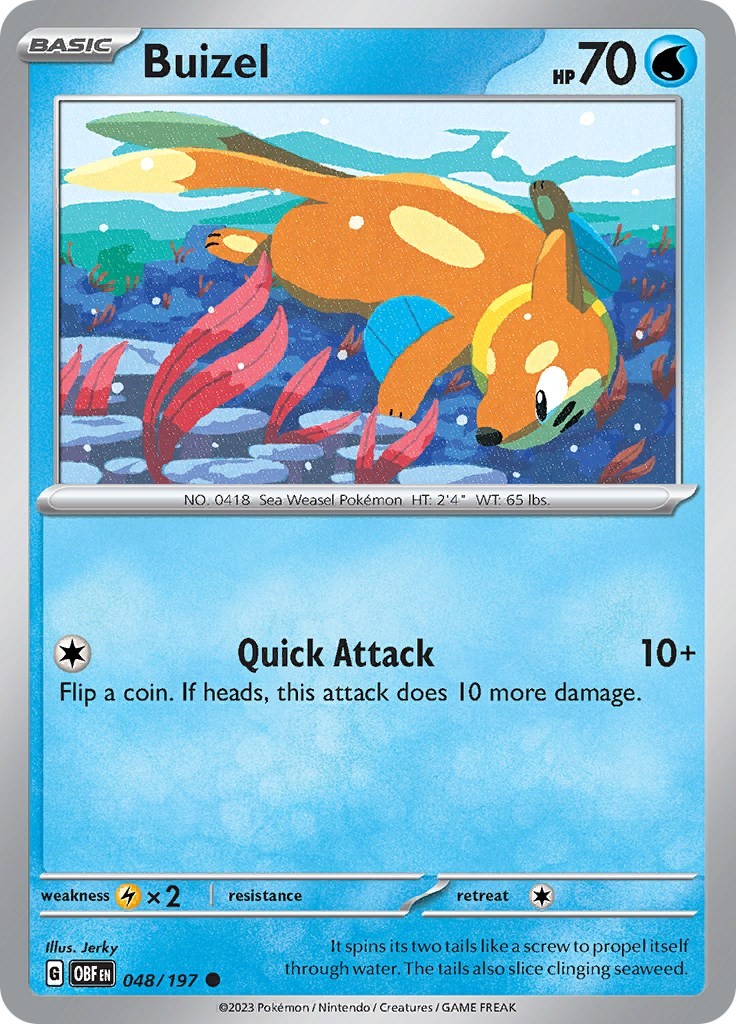 Buizel OBF 048/197 Pokémon SV03: Obsidian Flames Common EN NM