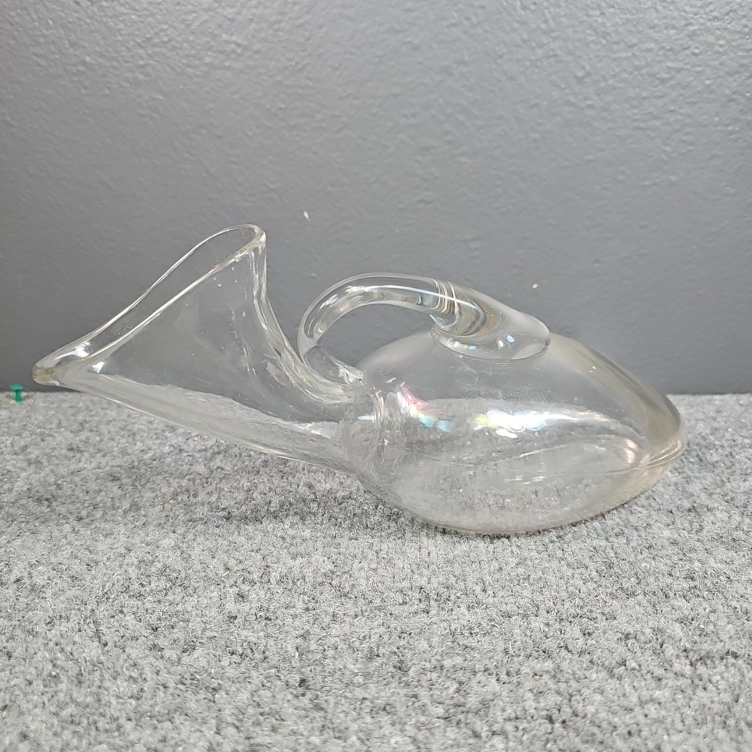 Antique Vintage Medical Device Glass Female  Urine Bottle Urinal Specimen