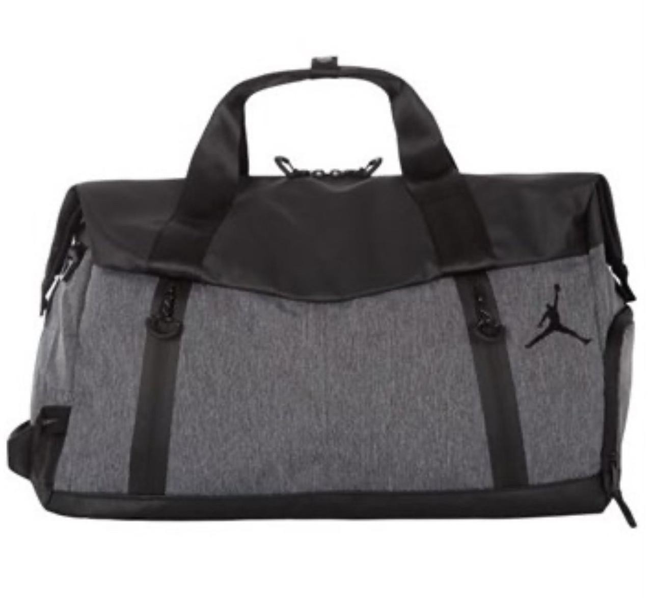 Nike Air Jordan $75 Medium Grey Black Duffel Bag Gym Travel Weekender 9A0045-GEH