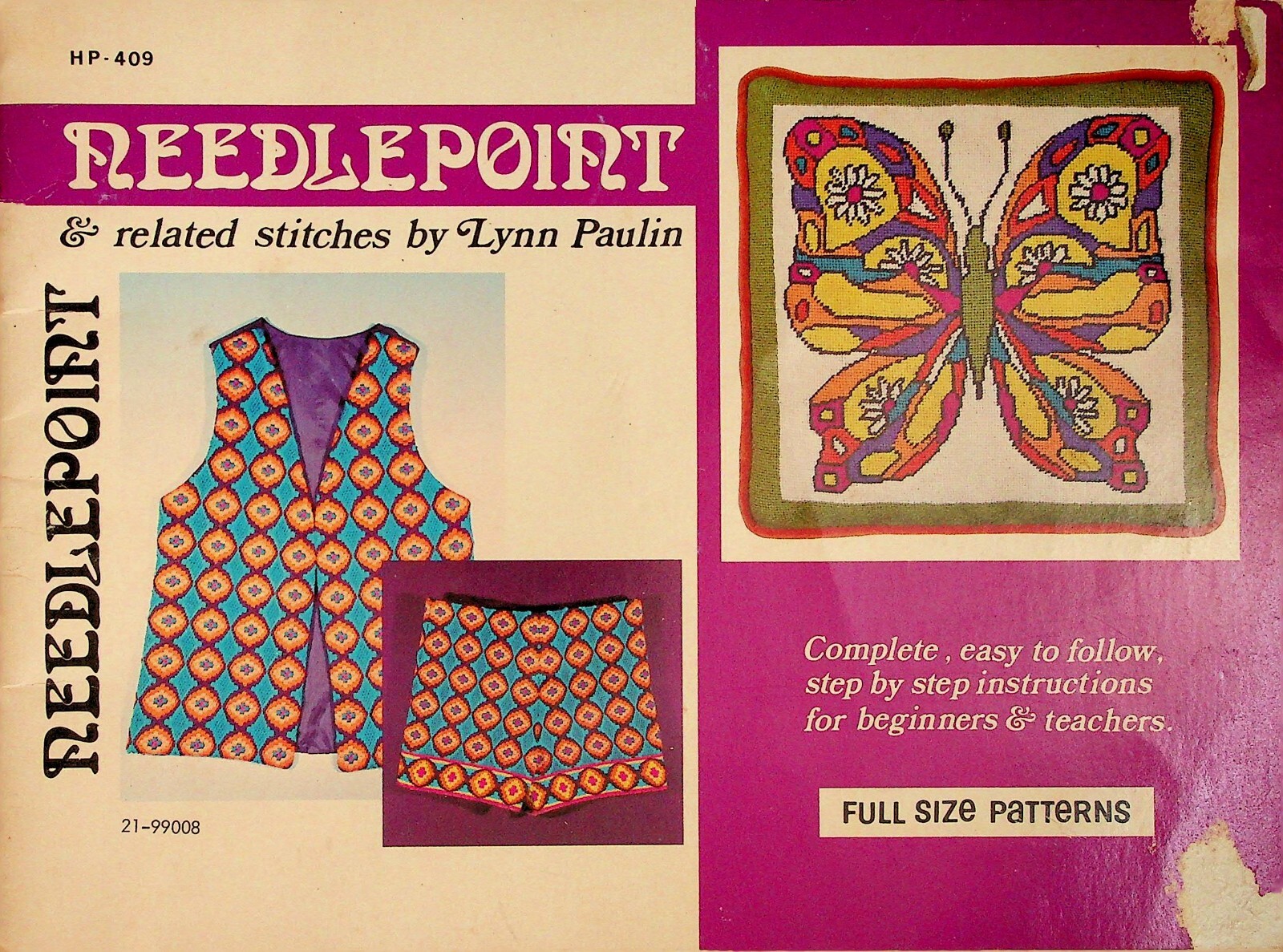 Needlepoint & Related Stitches Bargello By Lynn Paulin Full Size Patterns